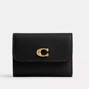 Coach Black Wallet with Gold Accent